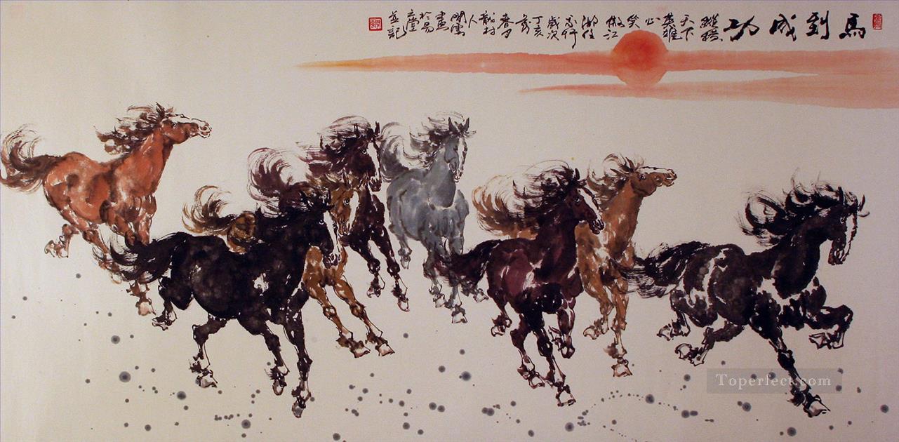 Chinese laufen Pferde Ölgemälde
